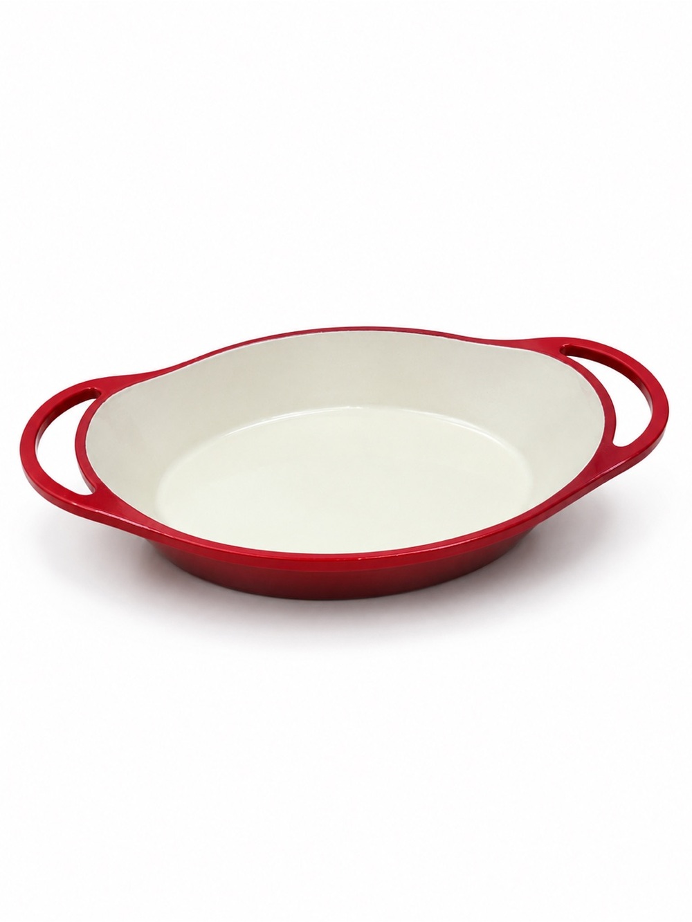 Lodge Enamel Cast Iron Oval Casserole Dish Red EC11OD Baking Pan 2 Qt